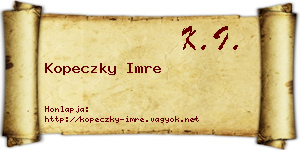 Kopeczky Imre névjegykártya