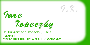 imre kopeczky business card